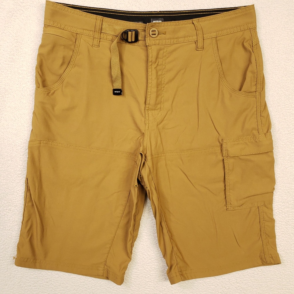 PrAna Zion Shorts Mens 32 Brown Cargo Hiking Outdoor Stretch 12in Inseam